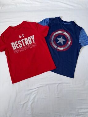 Under Armour and Marvel Avengers short sleeved shirts